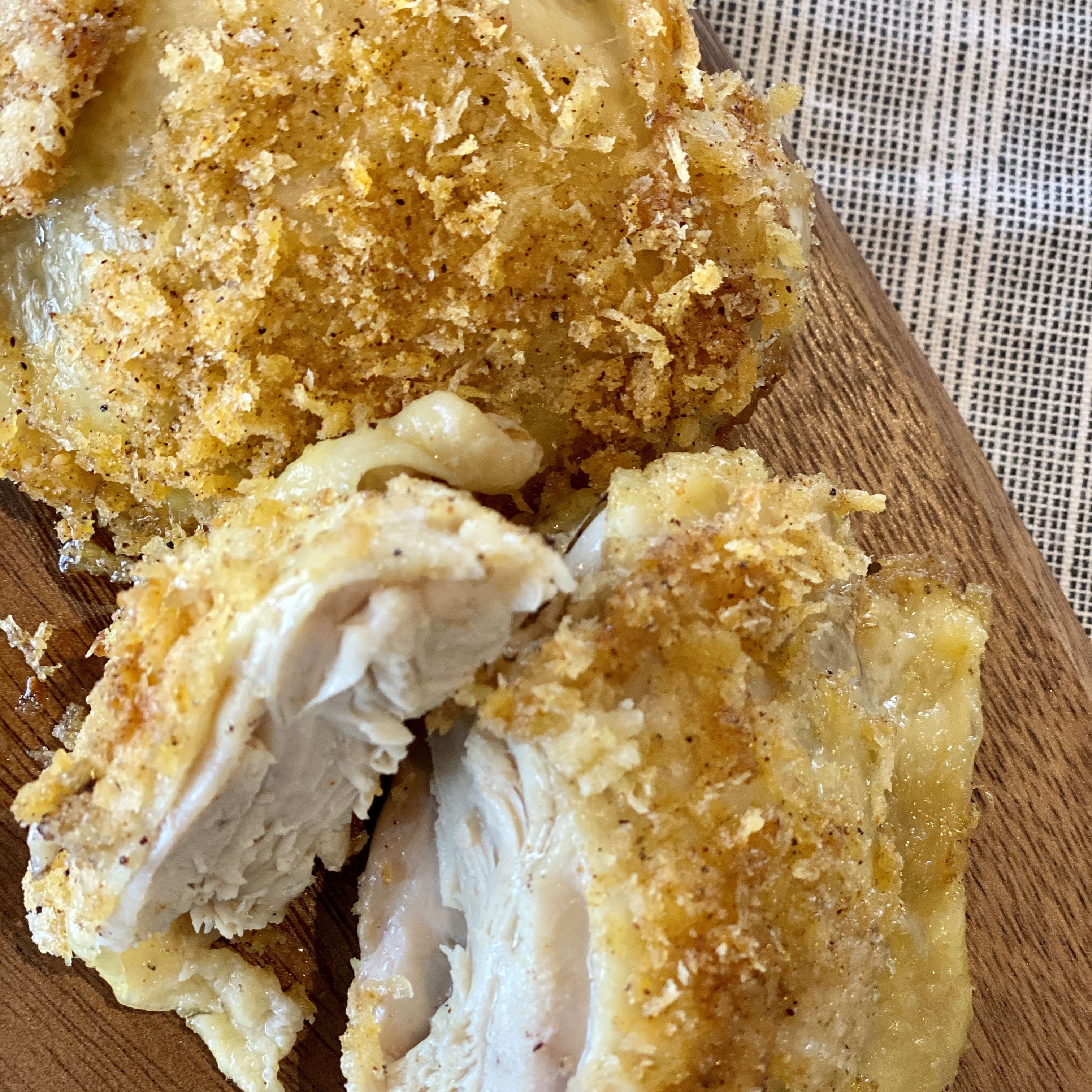 Baked parm chicken closeup