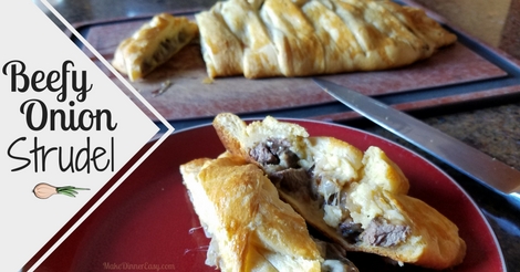 Beefy onion strudel recipe