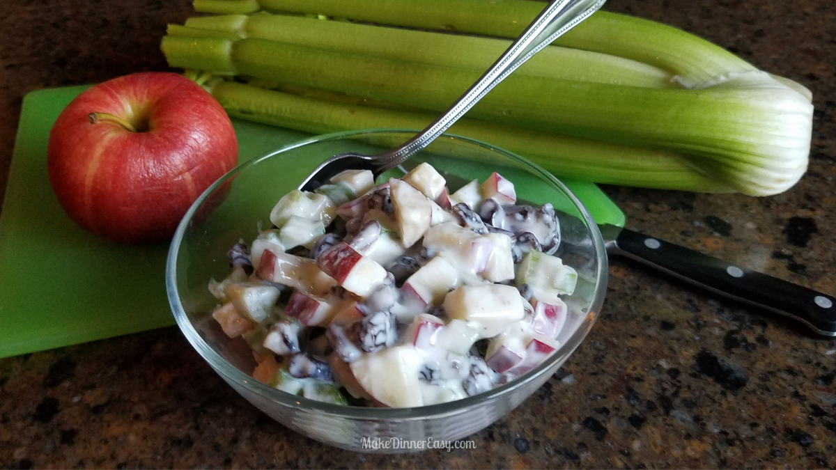 A healthy side dish or snack using fresh apples and celery