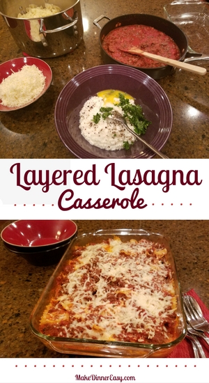 Layered lasagna casserole recipe