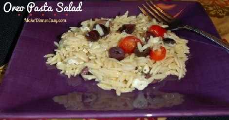 Recipe for Mediterranean Orzo Pasta Salad.