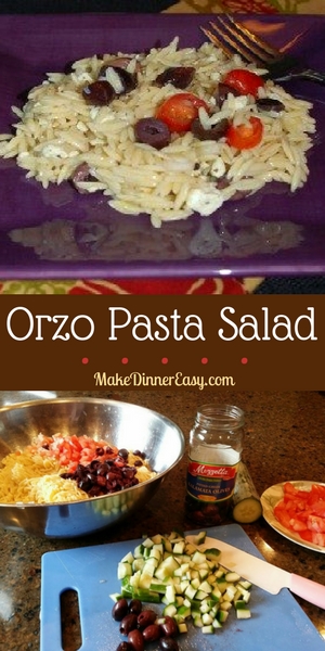 Recipe for Mediterranean Orzo Pasta Salad.