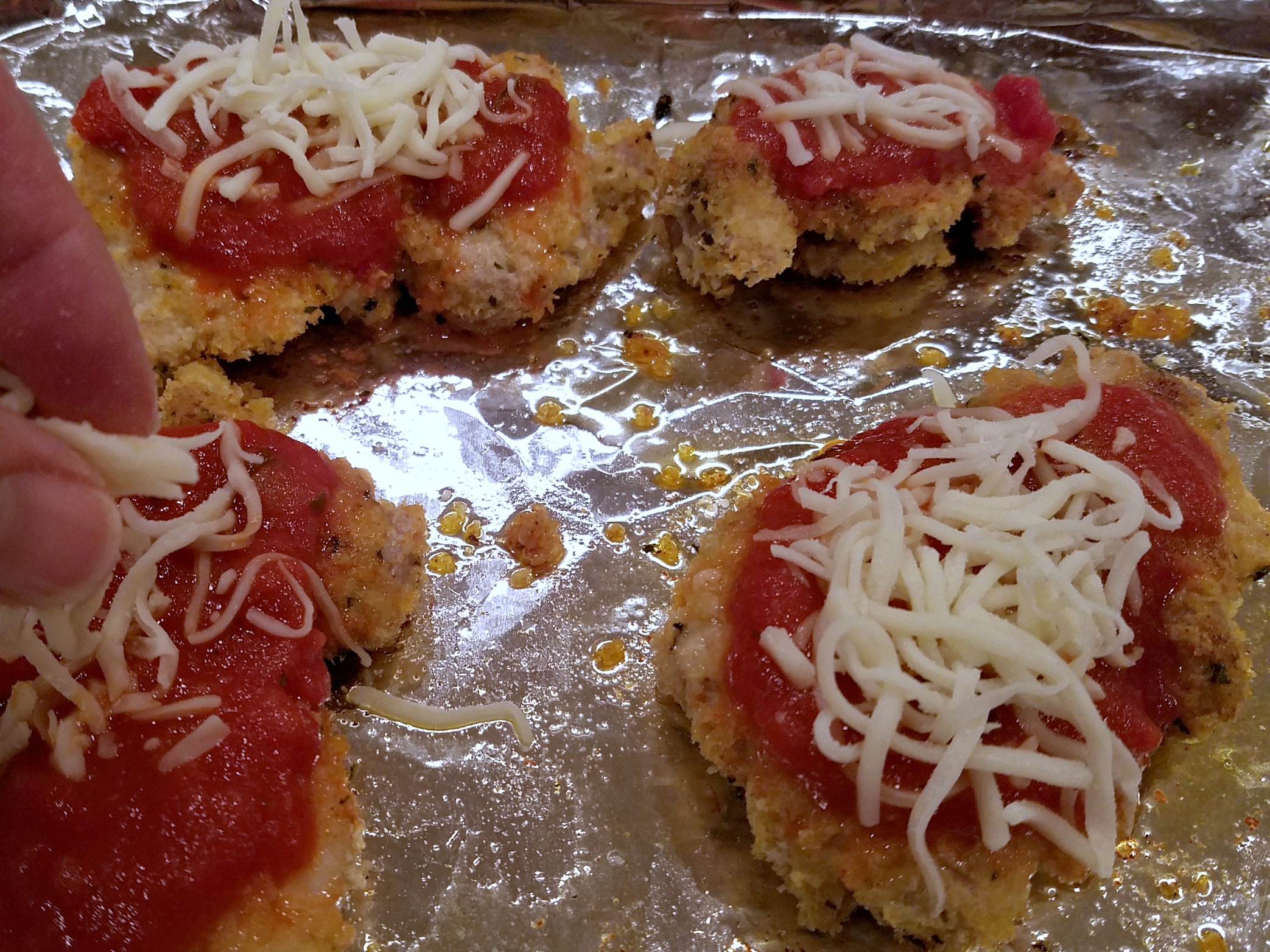 Chicken Parmasana prep work