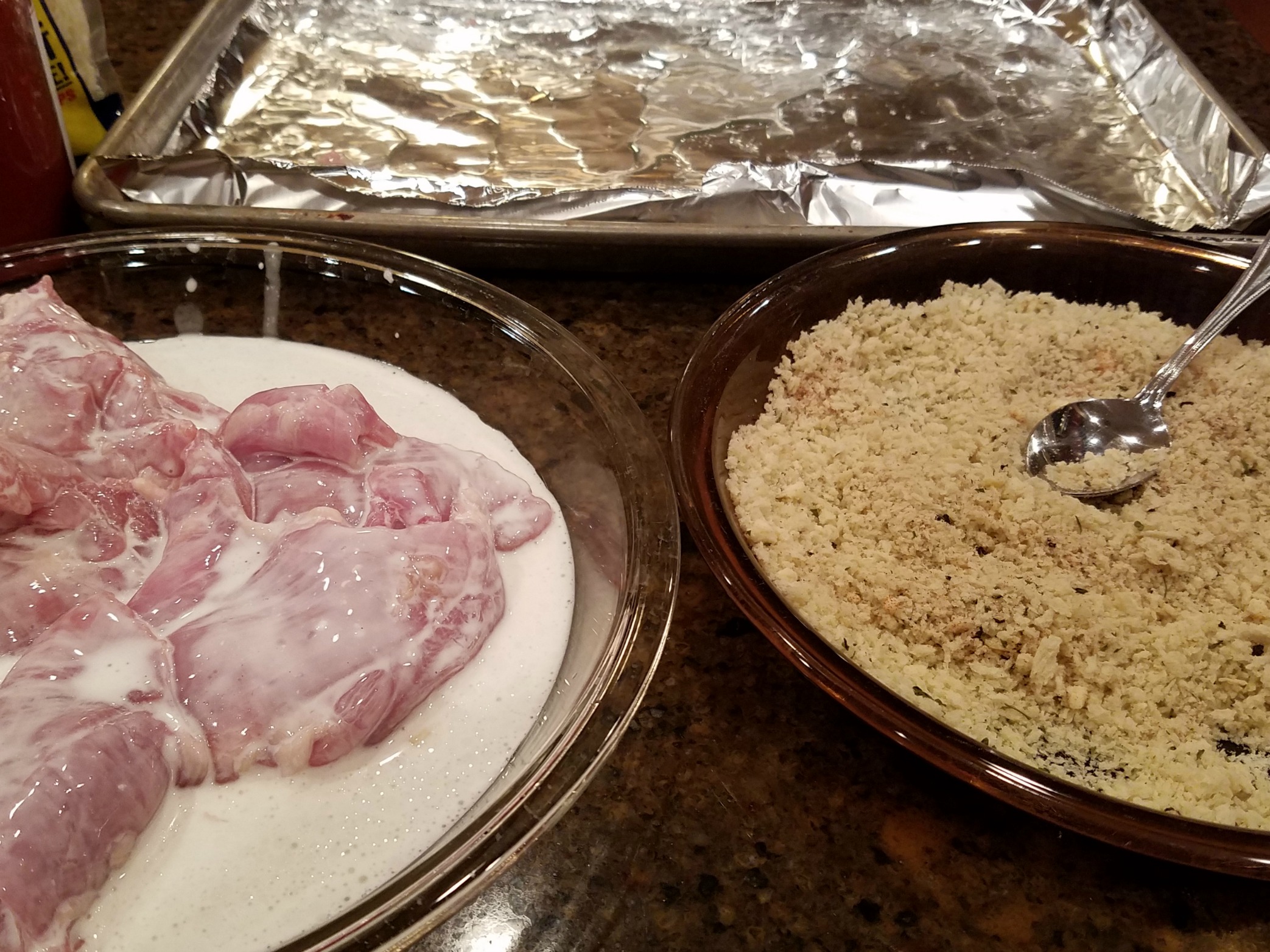 Chicken Parmasana prep