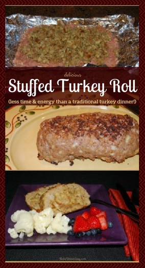 directions for making a stuffed turkey roll using ground turkey