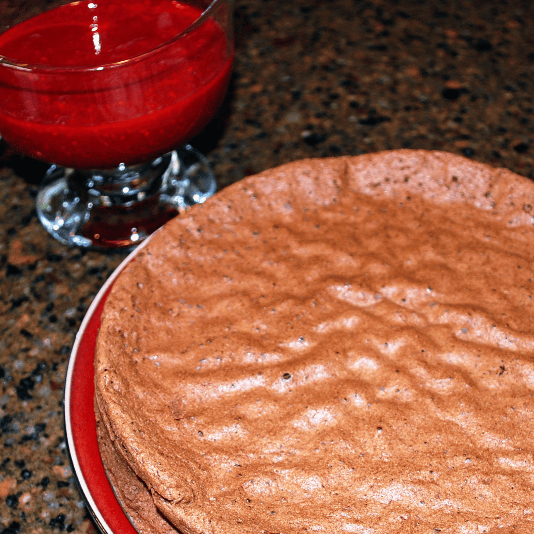 Flourless Chocolate Cake with Raspberry Sauce