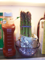 Asparagus in the refridgerator