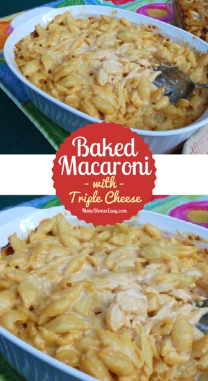 A homemade mac and cheese recipe that is loaded with cheese and great for feeding a crowd of kids!