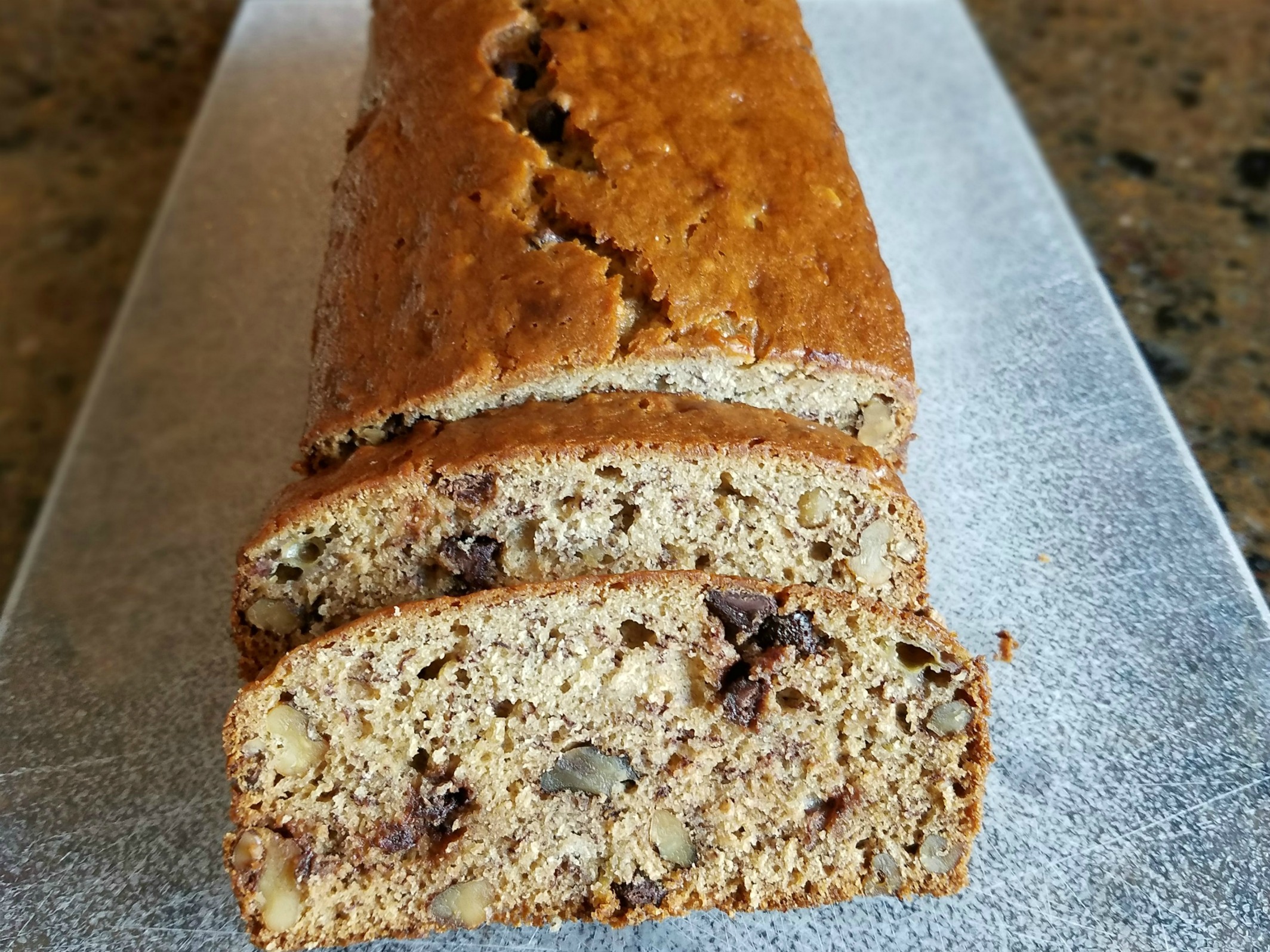 Banana bread recipe cut