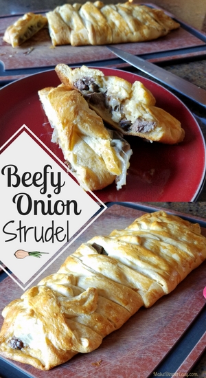 Beefy onion strudel recipe