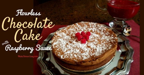 Flourless Chocolate cake with Raspberry sauce recipe