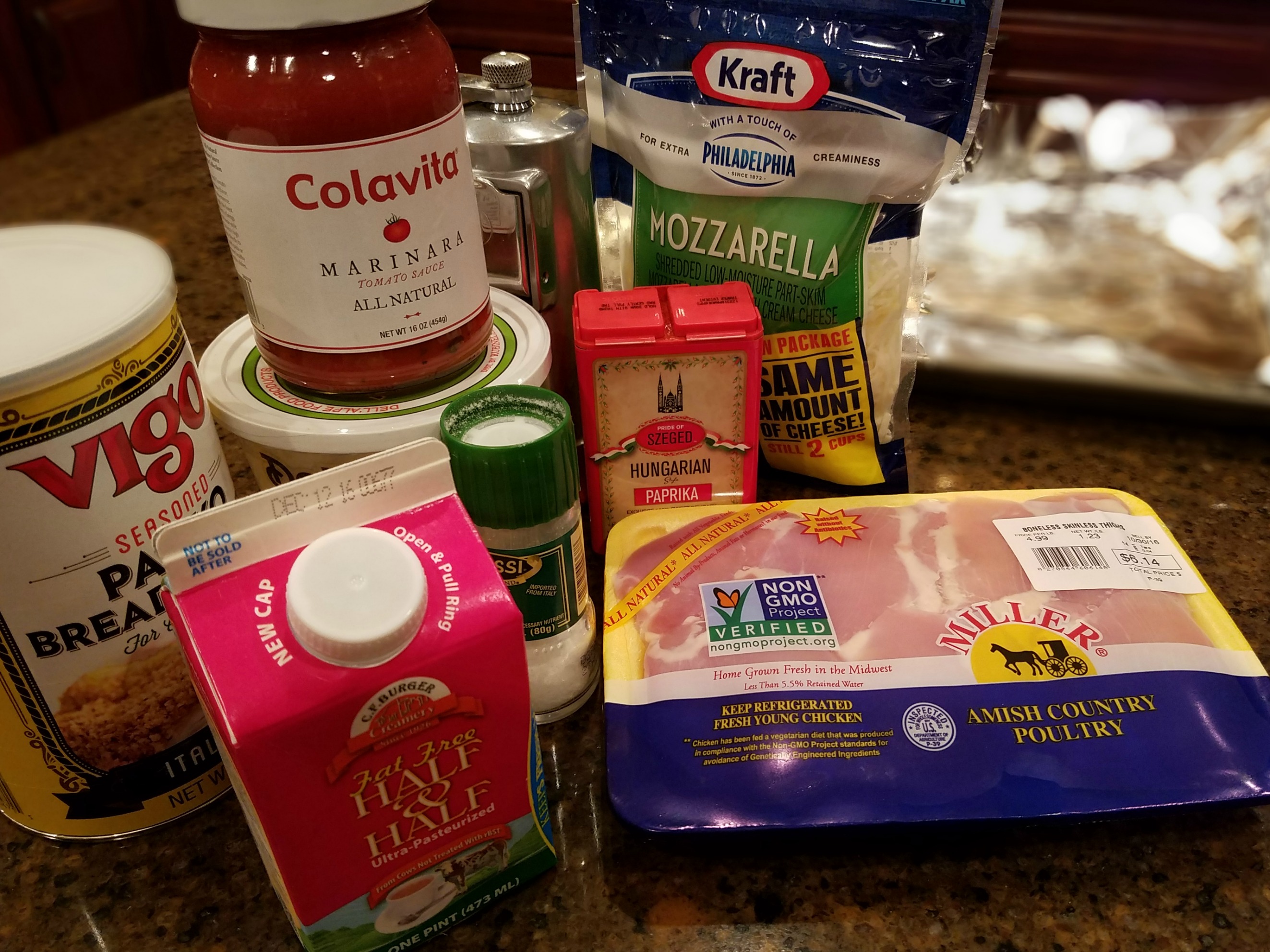 Chicken Parmasana ingredients