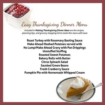 Thanksgiving dinner menu